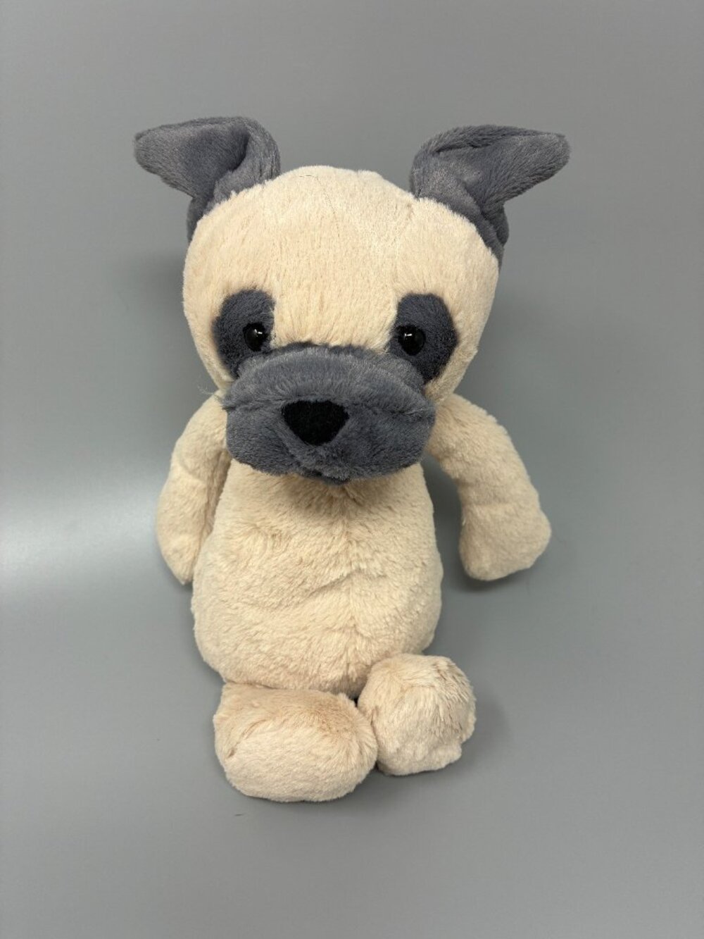 Jellycat Bashful Pug Medium Authentic Rare & Retired Gray Beige Soft Toy